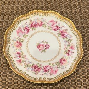 Vintage Haviland & Co Limoges for Hudson Crockery Co floral and gold trim plate